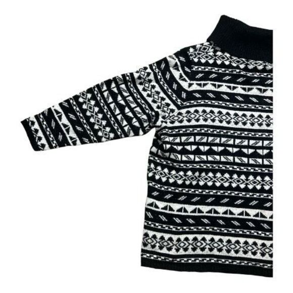 Lane Bryant Plus Size 22/24 Black White Acrylic Pullover Sweater Turtleneck Knit - Picture 7 of 12
